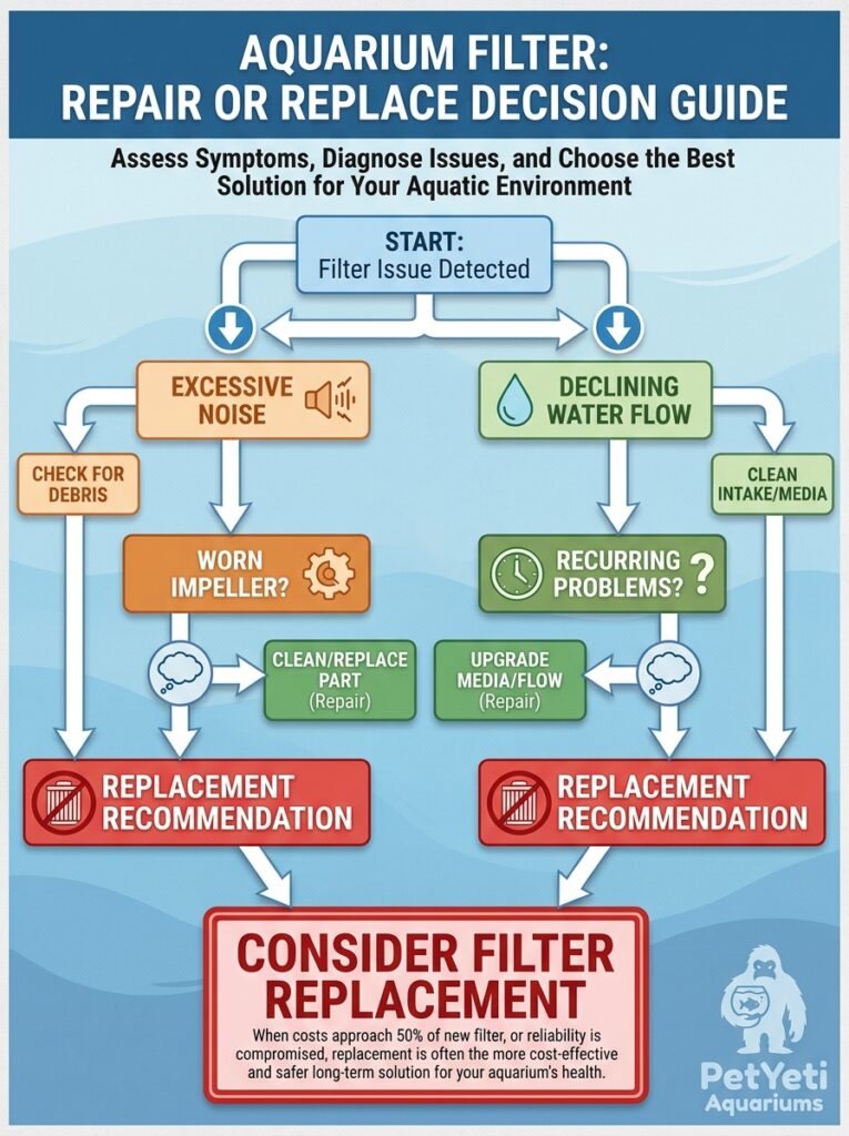Signs that it may be time to replace an aquarium filter