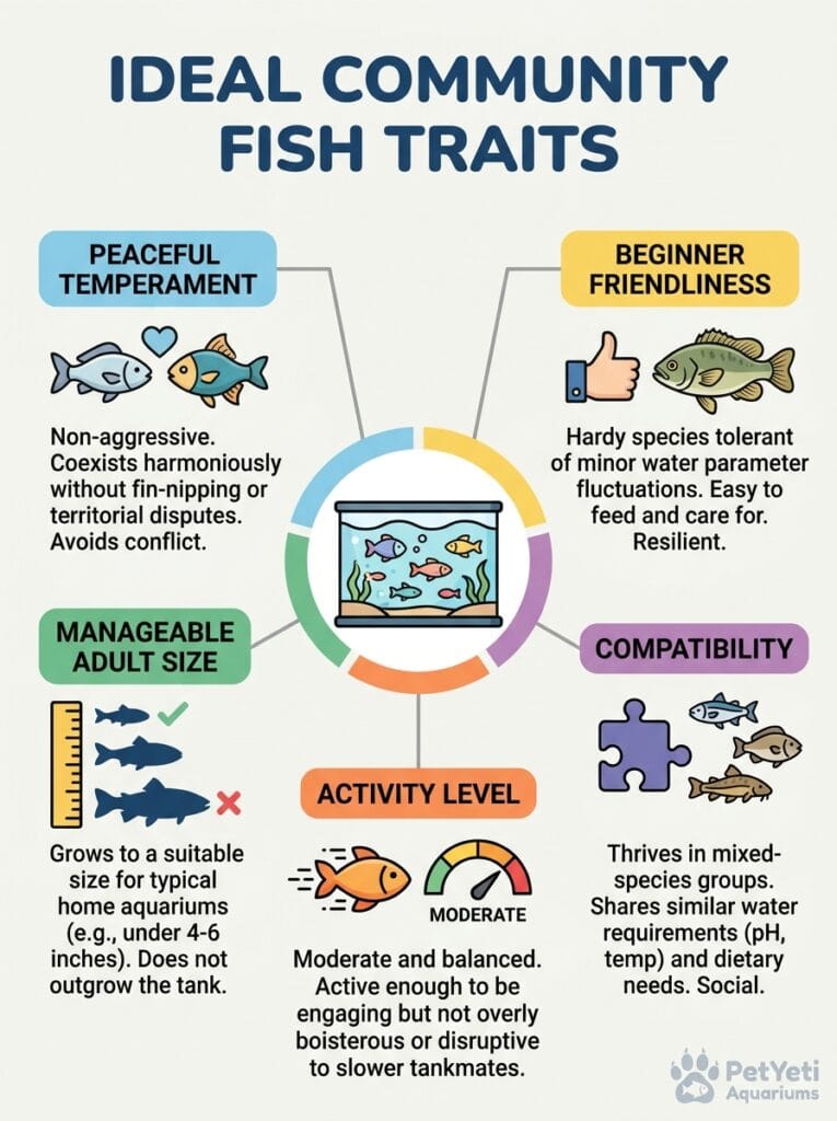 Traits of ideal fish for a 20 gallon aquarium