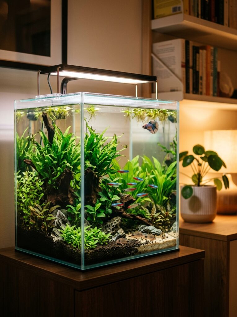 Beginner-friendly live plants in a balanced planted aquarium