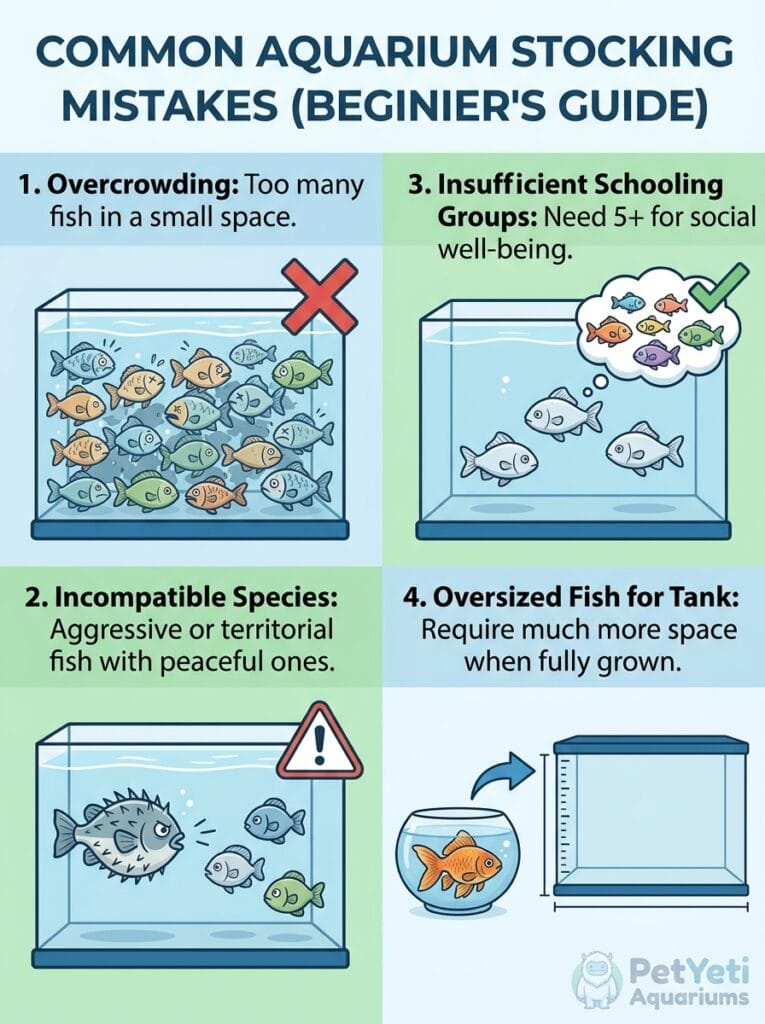 Common stocking mistakes in a 20 gallon aquarium