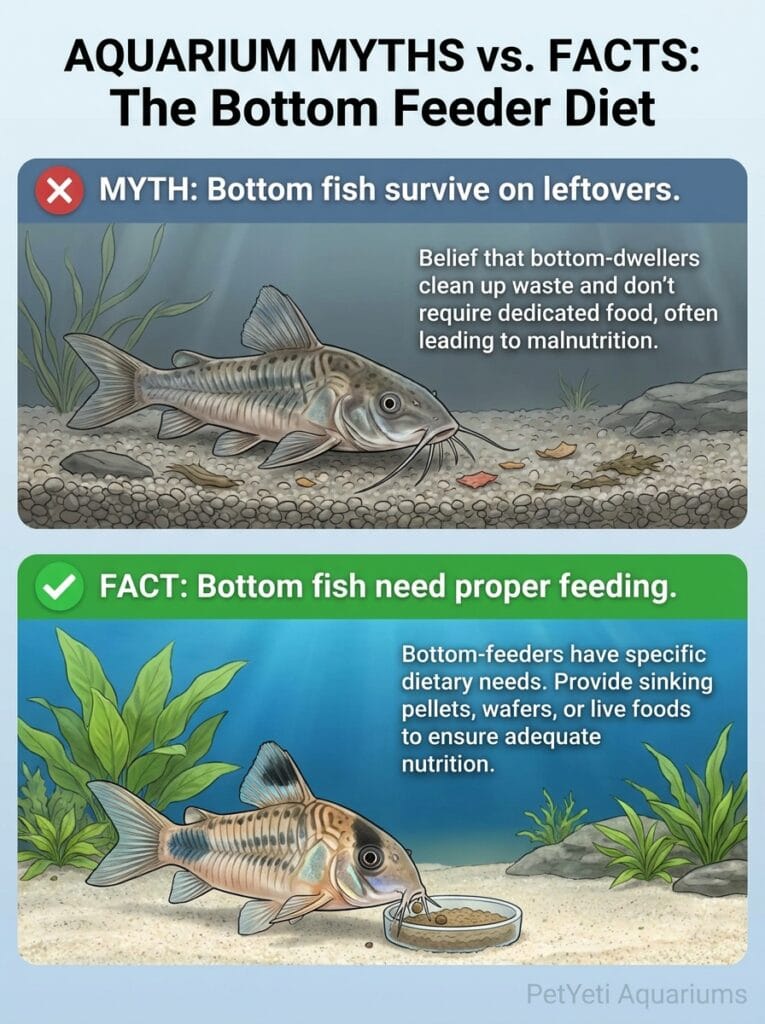 Myth versus fact about feeding bottom dwelling fish