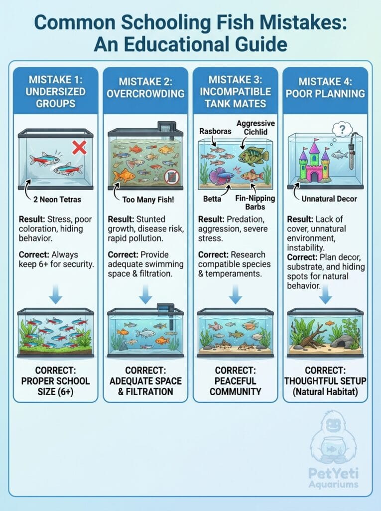 Common mistakes when keeping schooling fish