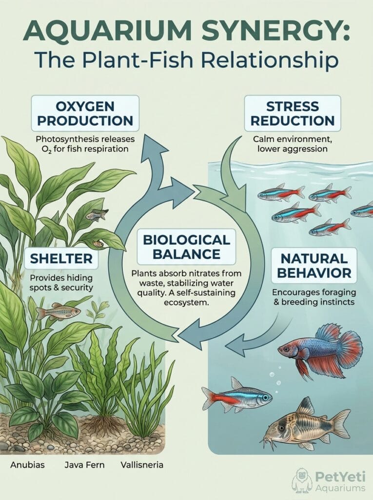 Benefits of live plants for aquarium fish