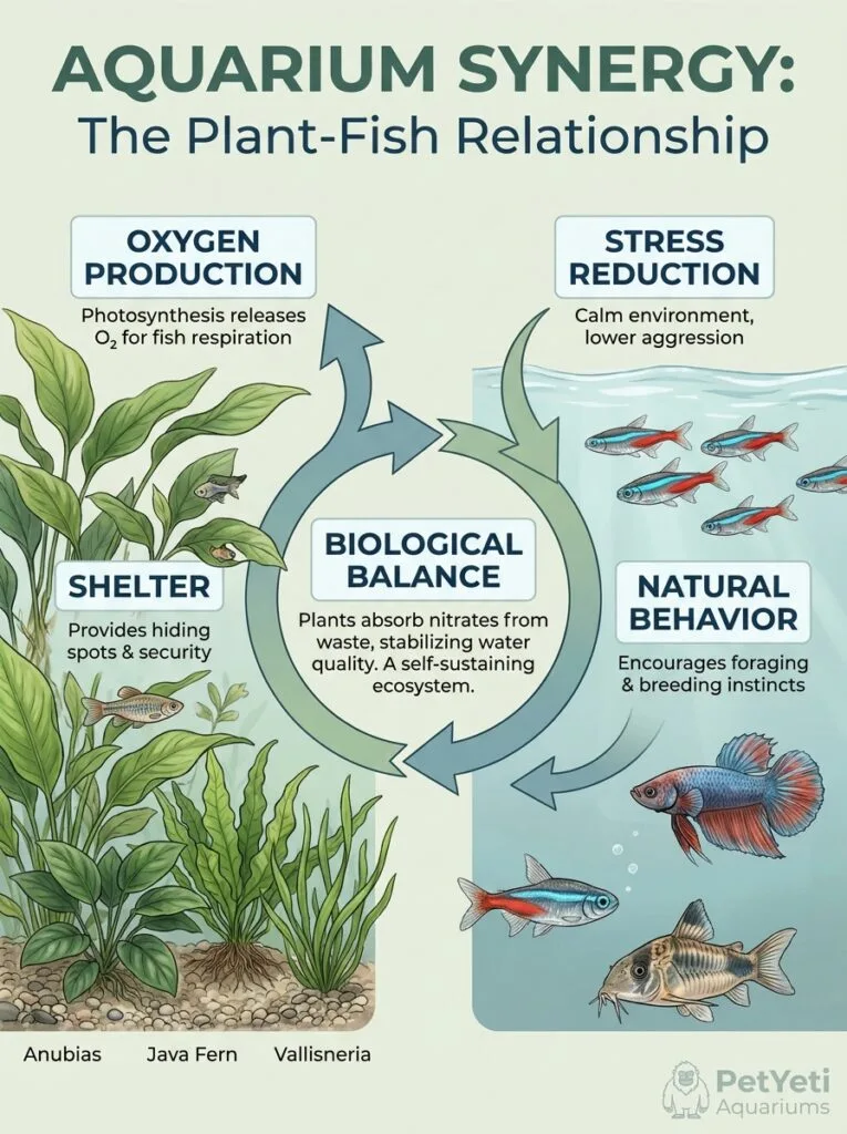 Benefits of live plants for aquarium fish
