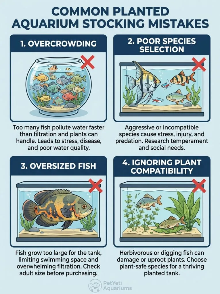 Common fish stocking mistakes in planted aquariums