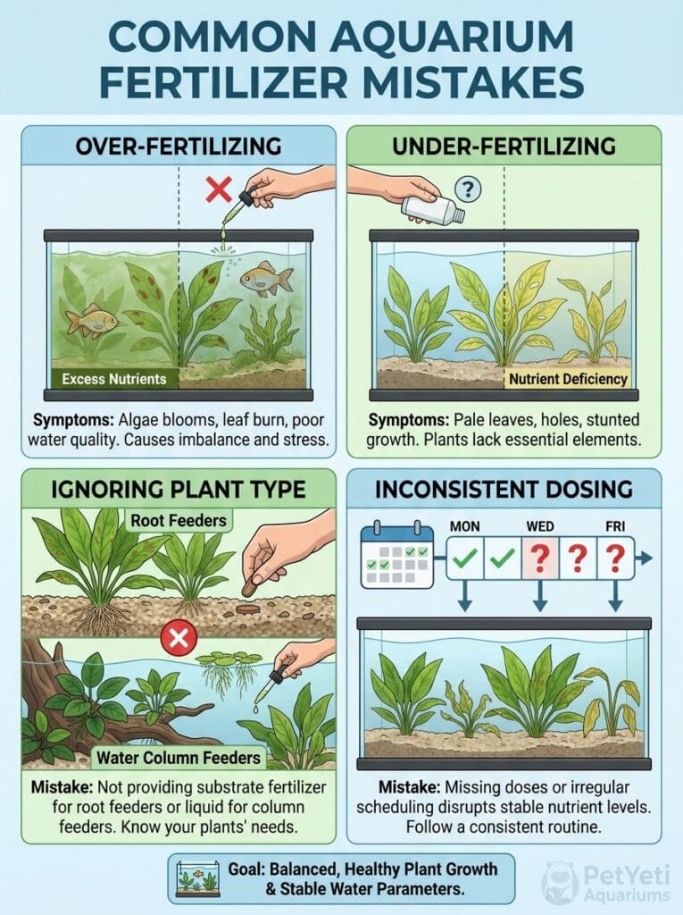 Common aquarium plant fertilizer mistakes