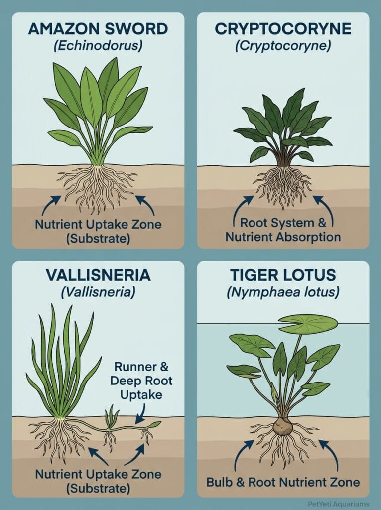 Common aquarium plants that benefit from root tabs