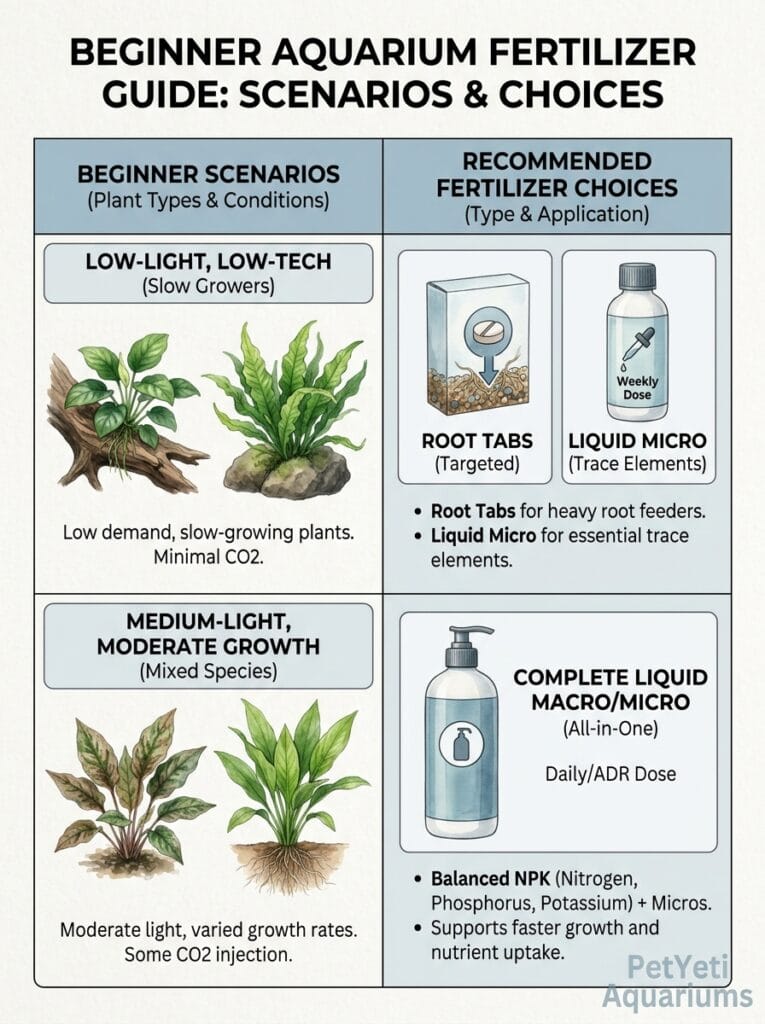 Best fertilizer options for beginner planted aquariums