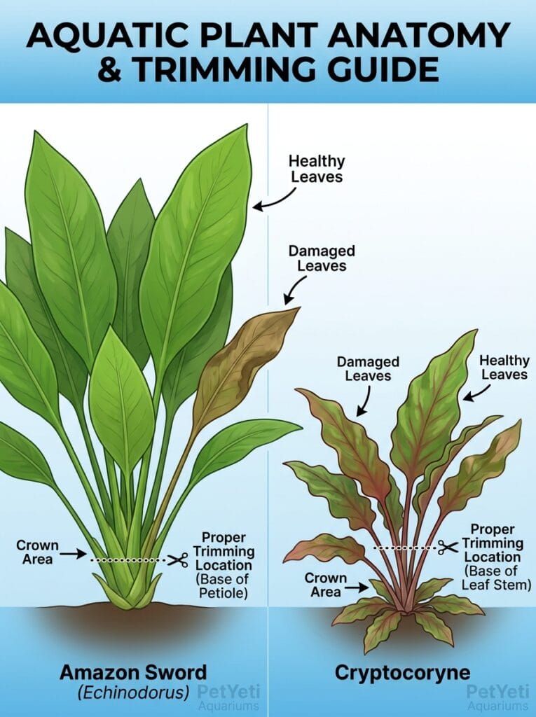 How to trim Amazon Sword and Cryptocoryne plants