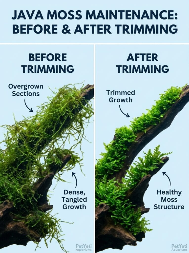 Proper trimming technique for aquarium moss