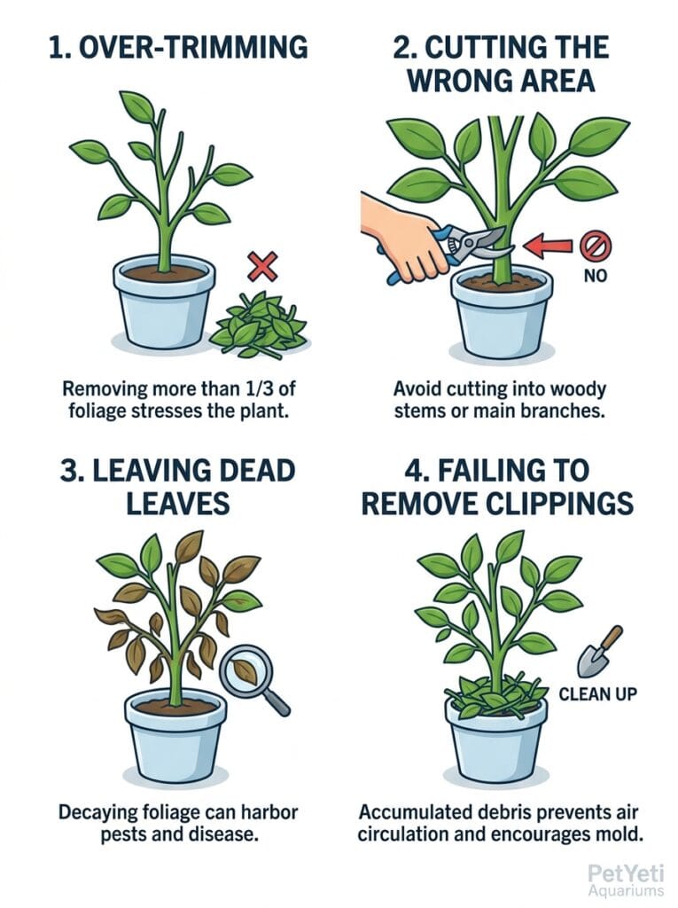 Common mistakes when trimming aquarium plants