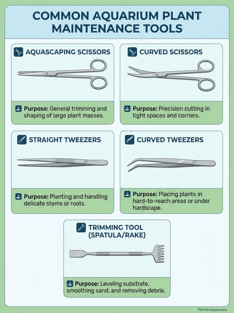 Essential tools for trimming aquarium plants