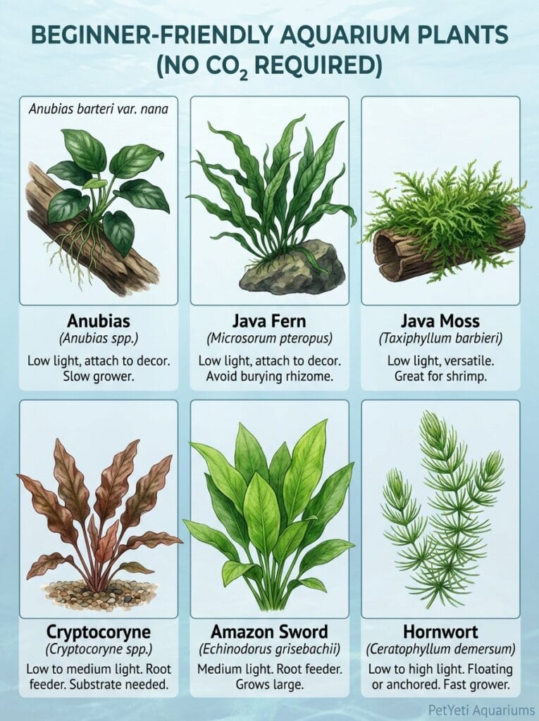 Best aquarium plants for low-tech planted tanks