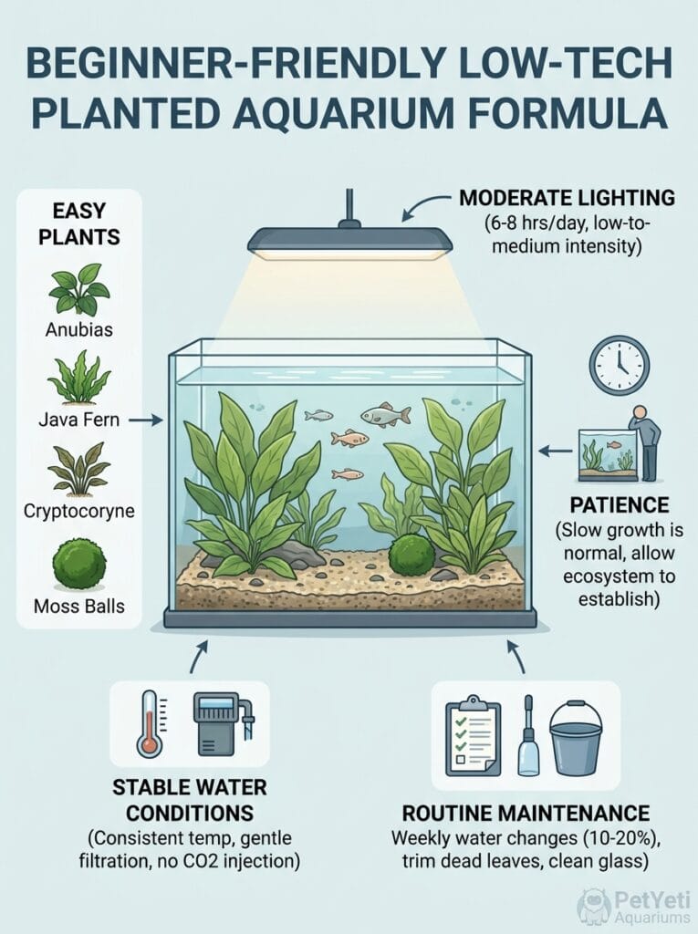 Simple formula for growing aquarium plants without CO₂