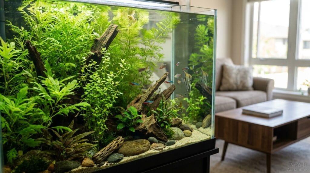 Fast growing aquarium plants in a healthy beginner-friendly planted tank