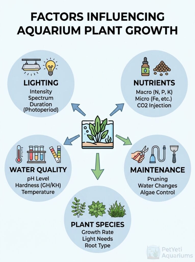 Factors that affect aquarium plant growth
