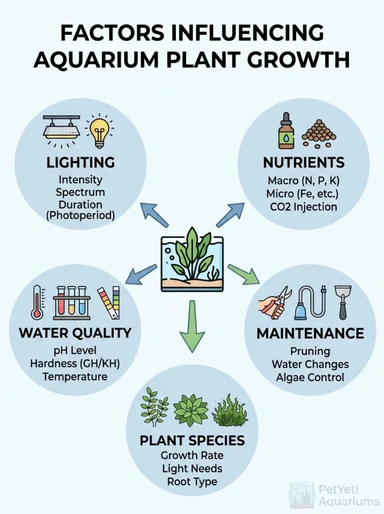 Factors that affect aquarium plant growth