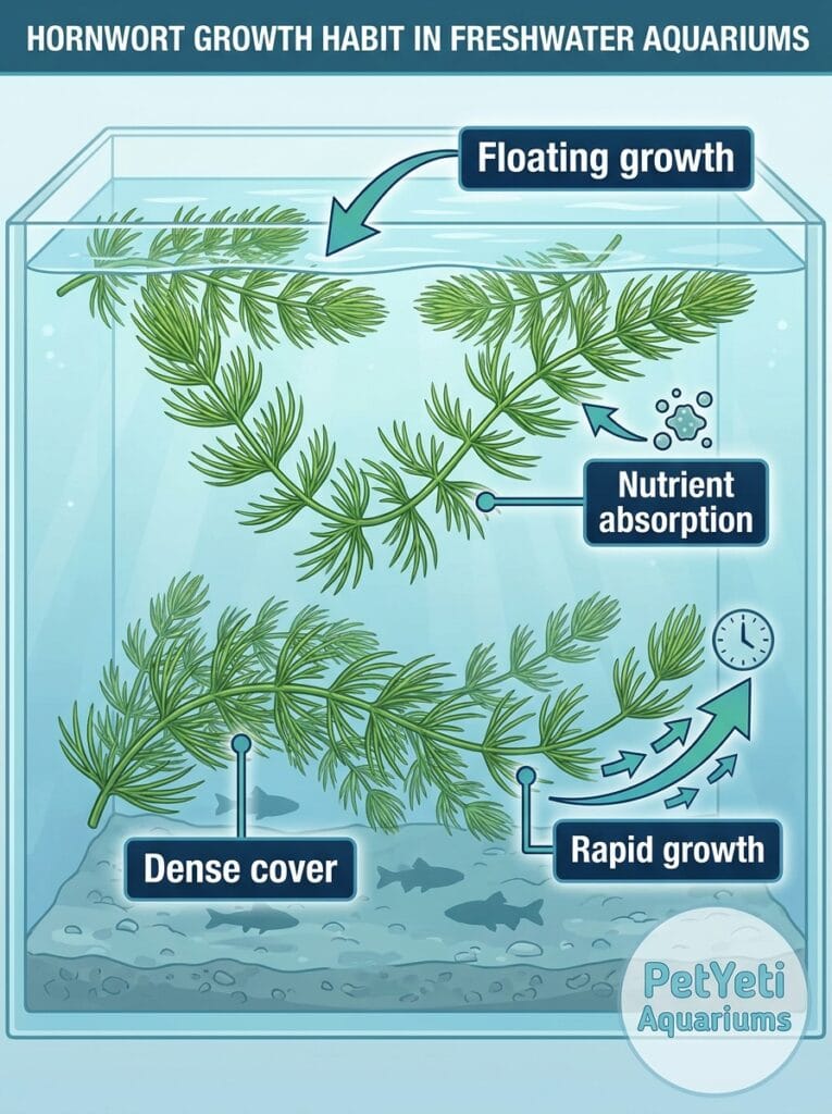 Hornwort fast growing aquarium plant