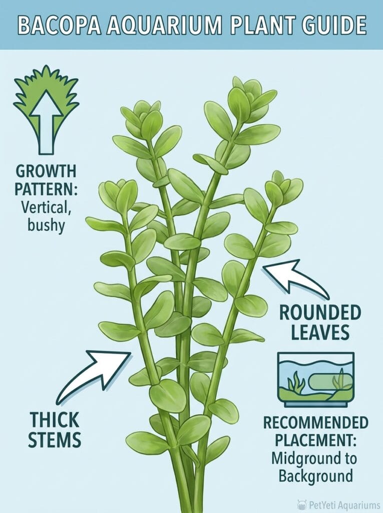 Bacopa aquarium plant for beginner planted tanks
