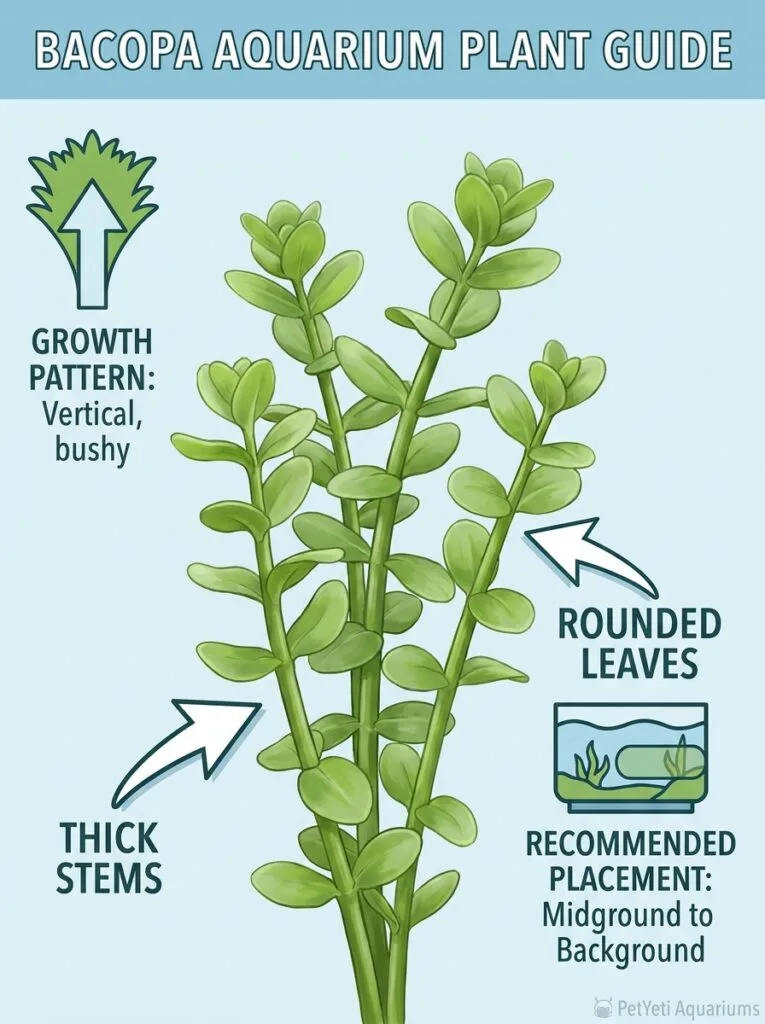 Bacopa aquarium plant for beginner planted tanks