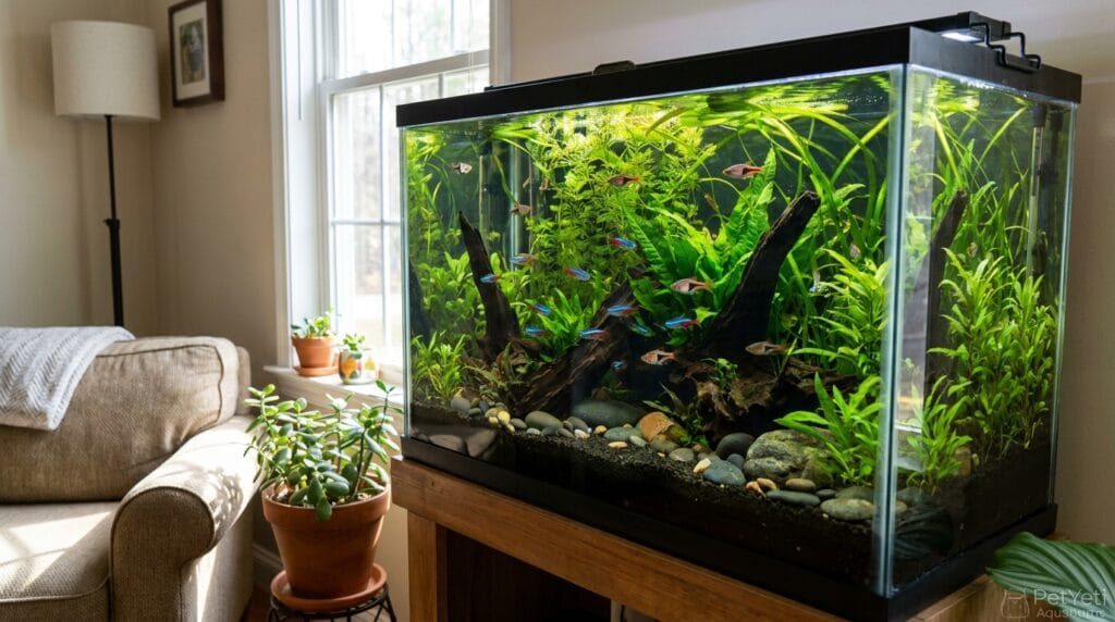 Beautiful planted 29 gallon freshwater community aquarium