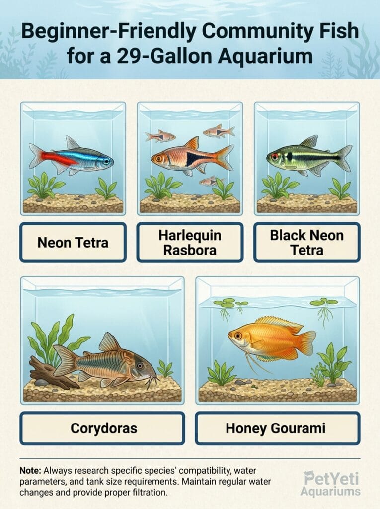 Community fish suitable for a 29 gallon aquarium