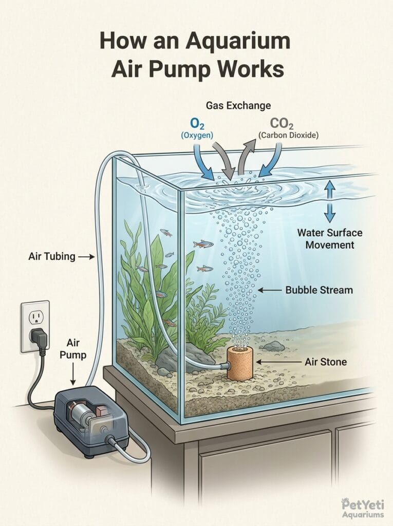 How an aquarium air pump works