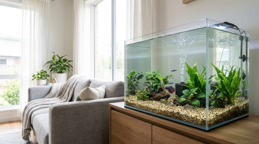 Best aquarium air stones for beginners creating gentle bubbles in a small planted aquarium