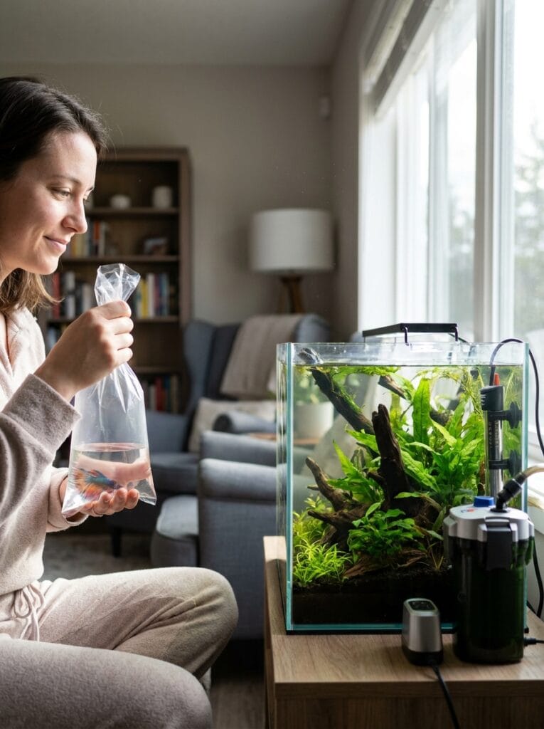 Beginner deciding when to add fish to a new aquarium