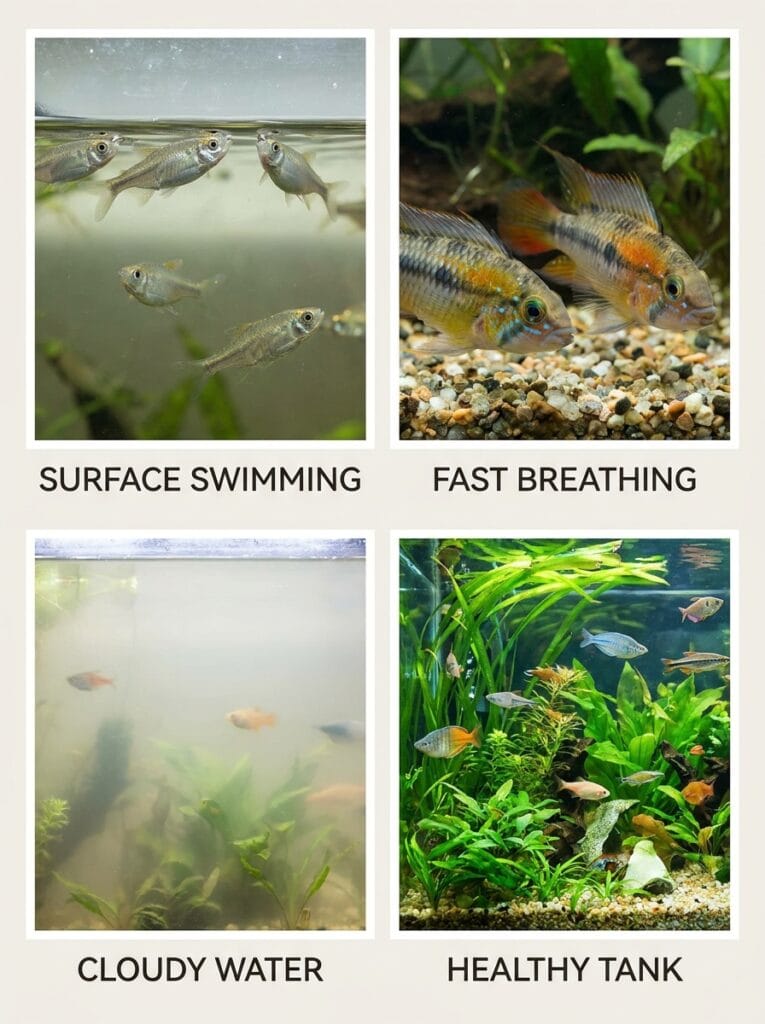 Common signs of stress in a new aquarium