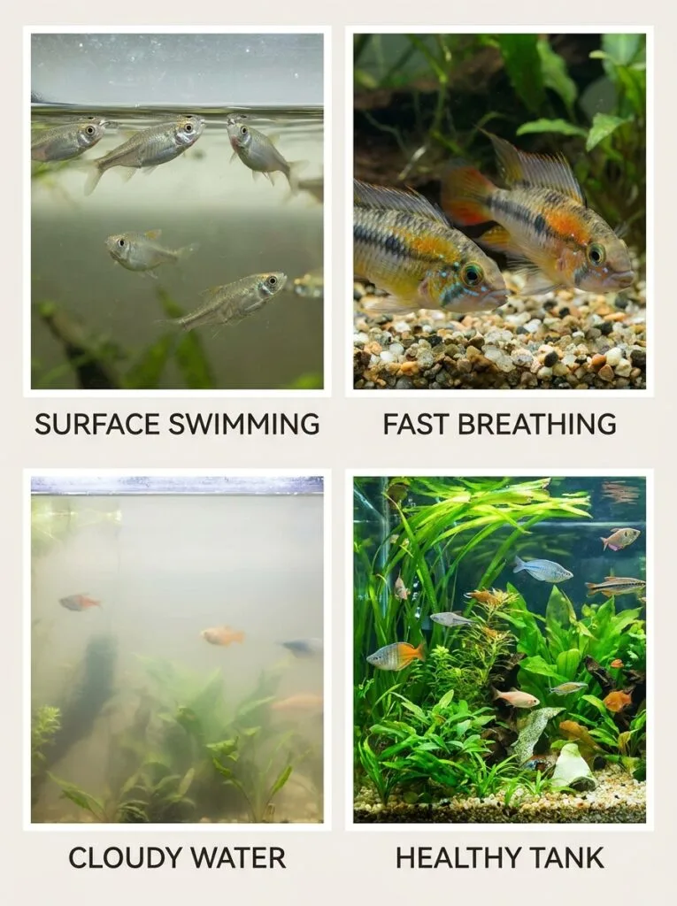Common signs of stress in a new aquarium