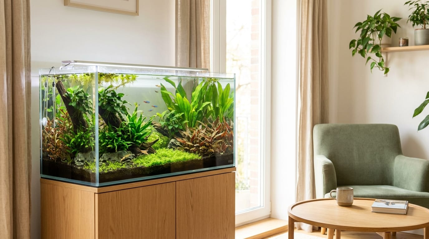 Aquarium Plant Care Aquarium plant care guide for a lush beginner planted aquarium in a calm modern home.